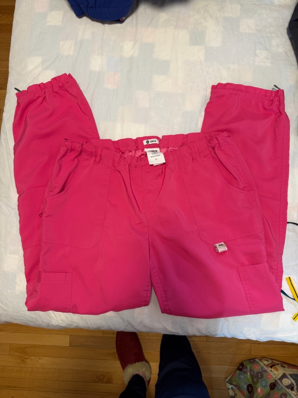 koi Hot Pink Cargo Scrub Joggers